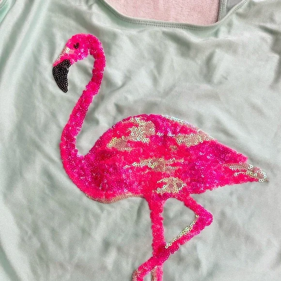 Sequin Flamingo One Piece Swimsuit - Picture 5 of 5